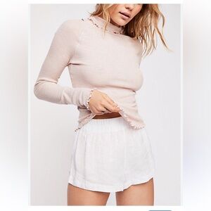 Free People Light Pink Short Sleeve Top
